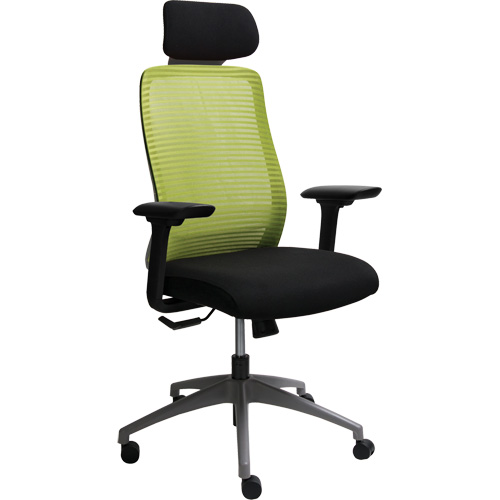 Era Series Adjustable Office Chair with Headrest, Fabric/Mesh, Green, 275 lbs. Capacity MAS Chibougamau