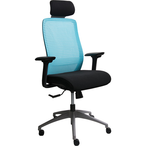 Chaise de bureau ajustable s&eacute;rie Era avec appui-t&ecirc;te, Tissu/Mailles, Bleu, Capacit&eacute; 275 lb MAS Chibougamau
