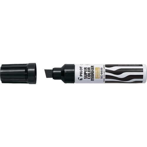 Super Colour Jumbo Permanent Marker, Black, Chisel Tip MAS Chibougamau