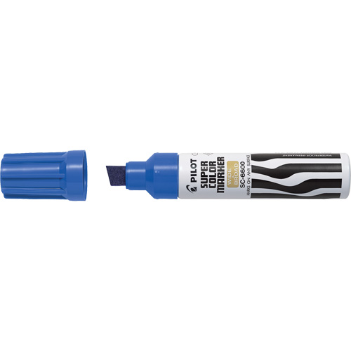 Super Colour Jumbo Permanent Marker, Blue, Chisel Tip MAS Chibougamau