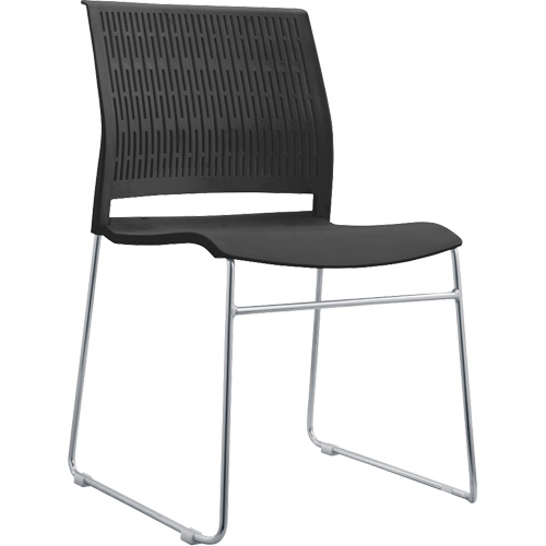 Chaises empilables, Polypropyl&egrave;ne, Hauteur 32-3/8", Capacit&eacute; 250 lb, Noir MAS Chibougamau