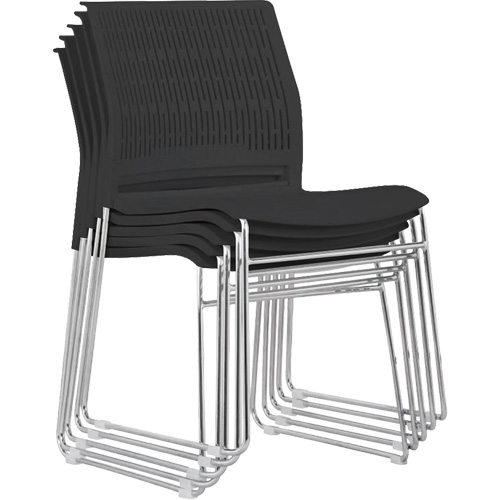 Chaises empilables, Polypropyl&egrave;ne, Hauteur 32-3/8", Capacit&eacute; 250 lb, Noir MAS Chibougamau