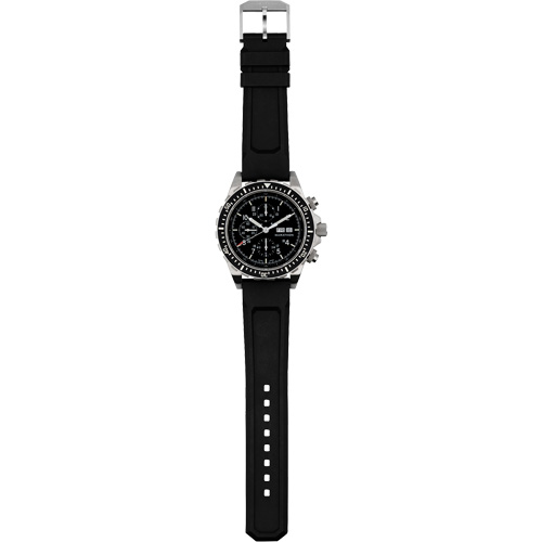 Jumbo Diver/Pilot's Automatic Chronograph Watch, Digital, Battery Operated, 46 mm, Black MAS Chibougamau