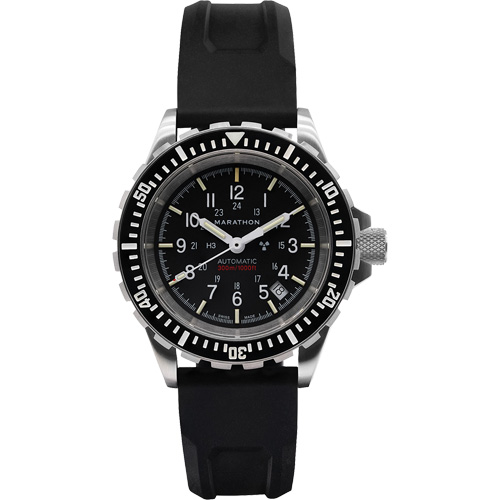 Large Diver's Automatic Watch, Digital, Battery Operated, 41 mm, Black MAS Chibougamau