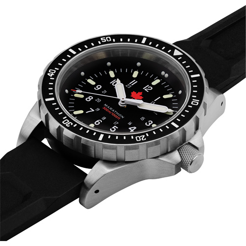 Red Maple Jumbo Diver's Quartz Watch, Digital, Battery Operated, 46 mm, Black MAS Chibougamau