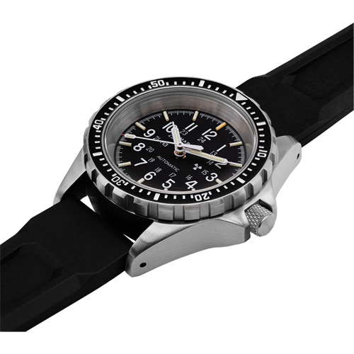 Steel Navigator with Date on Black 3-Piece Rubber Strap Kit, Digital, Battery Operated, 36 mm, Black MAS Chibougamau