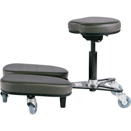 Chaise &agrave; genoux r&eacute;glable, Vinyle, Noir/gris MAS Chibougamau