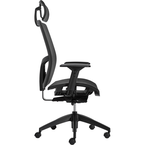 Chaise &agrave; dossier moyen avec m&eacute;canisme &agrave; basculement synchronis&eacute; &agrave; d&eacute;tection de poids Format+, Mailles, Noir, Capacit&eacute; 300 lb MAS Chibougamau