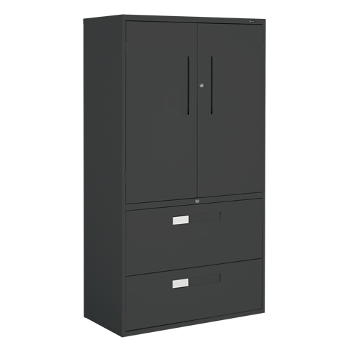 Multi-Stor Cabinet, Steel, 3 Shelves, 65-1/4" H x 36" W x 18" D, Black MAS Chibougamau