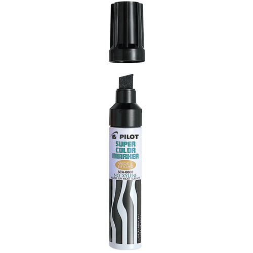 Refillable Super Colour Permanent Marker, Black, Chisel Tip MAS Chibougamau