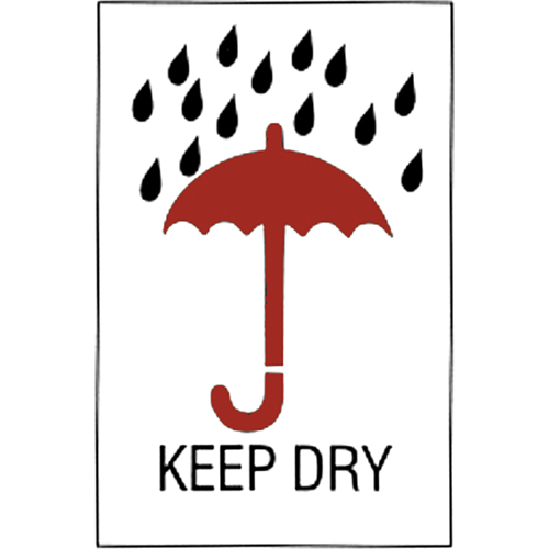 &eacute;tiquettes pour traitement sp&eacute;cial Keep Dry, 6" lo x 4" la, Rouge/blanc MAS Chibougamau