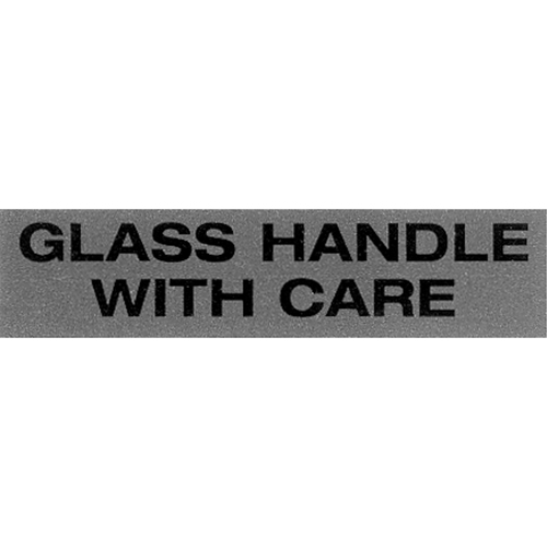"Glass Handle with Care" Special Handling Labels, 5" L x 2" W, Black on Red MAS Chibougamau