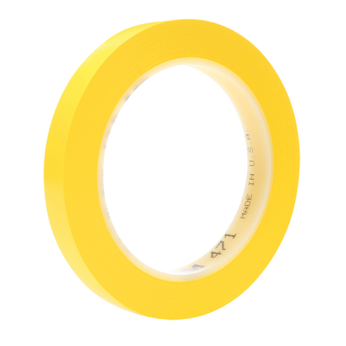 Ruban en vinyle 471, 12 mm (1/2") la x 32,9 m (108') lo, 5,3 mils, Jaune MAS Chibougamau