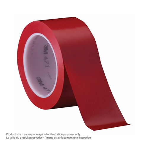Ruban en vinyle 471, 38 mm (1-1/2") la x 32,9 m (108') lo, 5,3 mils, Rouge MAS Chibougamau