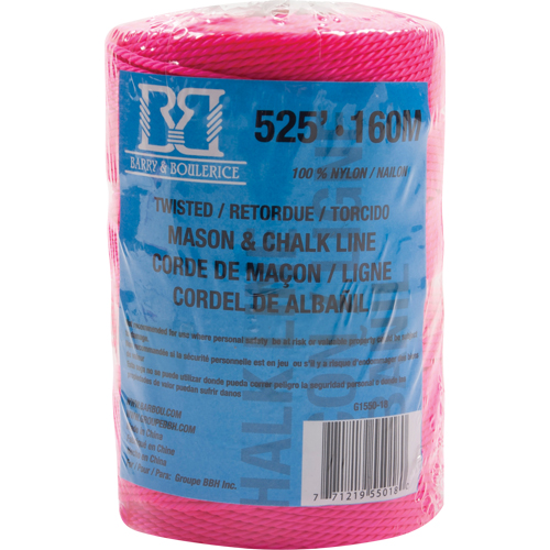 Corde pour maçon/ligne de craie, 525', Nylon MAS Chibougamau