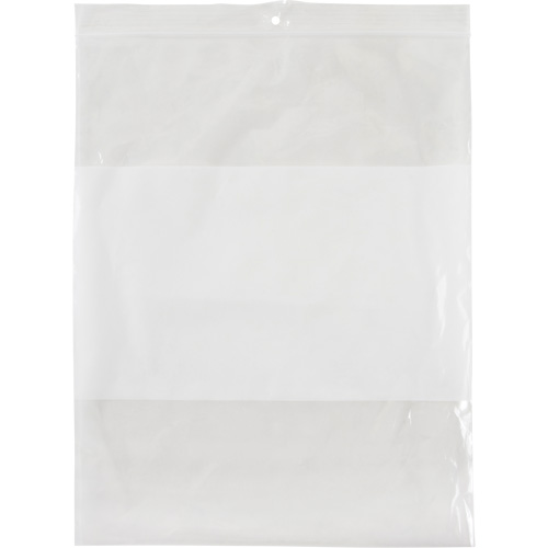 Sacs en poly avec espace inscriptible blanc, Refermable, 10" x 8", 2 mils MAS Chibougamau