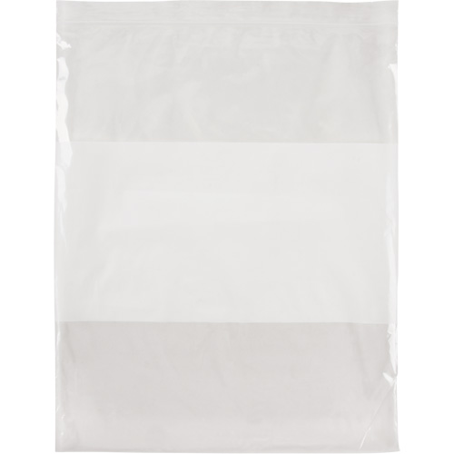 Sacs en poly avec espace inscriptible blanc, Refermable, 15" x 12", 2 mils MAS Chibougamau