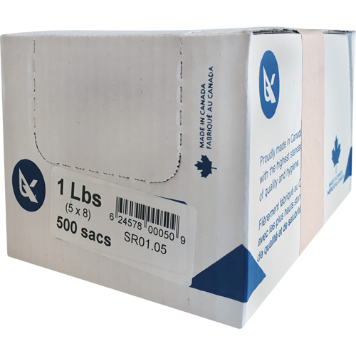 SR Series Food Packaging Bulk Pound Bags, Open Top, 15" x 5", 0.85 mil MAS Chibougamau