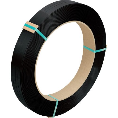 Feuillard, Polyester, 1/2" la x 3250' lo, Noir, Calibre Manuel MAS Chibougamau