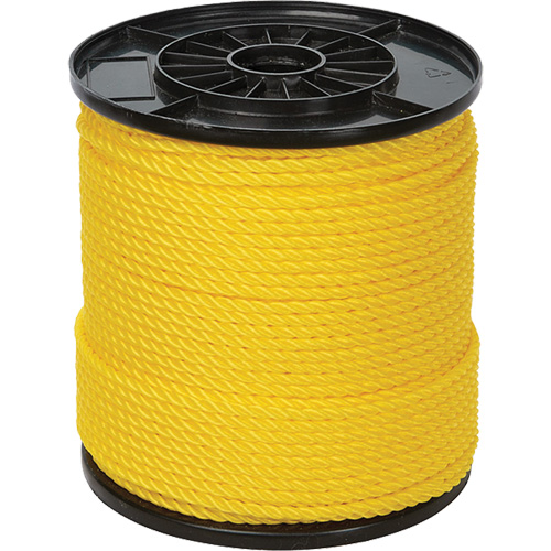 1/4" Yellow Twisted 3-Strand Rope, Polypropylene, 550' MAS Chibougamau