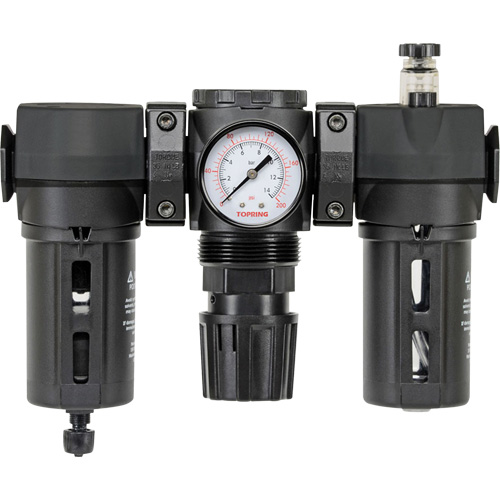 Filtre, d&eacute;tendeur & lubrificateur Modulair 200 avec drain manuel & bol standard, 3/8" NPTF MAS Chibougamau