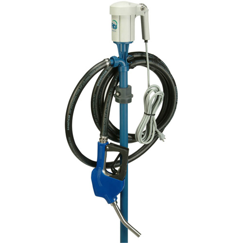 Trousse de pompe pour baril EFP-40 avec moteur S1 avec accessoires pour fluide d&eacute;chappement diesel (DEF), Polypropyl&egrave;ne/Acier inoxydable MAS Chibougamau