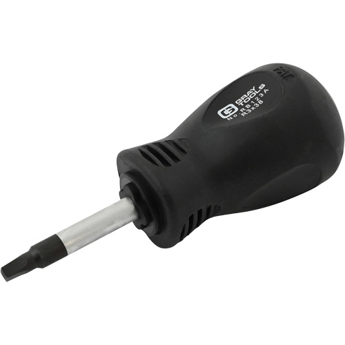 Square Recess Stubby Screwdriver, #3 Tip, Round, 3-1/4" L, Cushion Grip Handle MAS Chibougamau