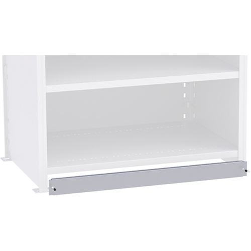 Plaque de base/façade pour rangement de bacs sur rayonnage enclenchable Interlok MAS Chibougamau
