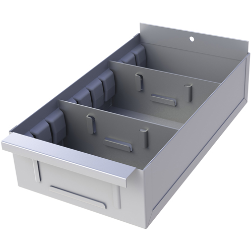 Boîte pour tablette de rayonnage enclenchable Interlok, Acier, 11-5/8" la x 12" p, 2-3/4" h, Gris p&acirc;le MAS Chibougamau