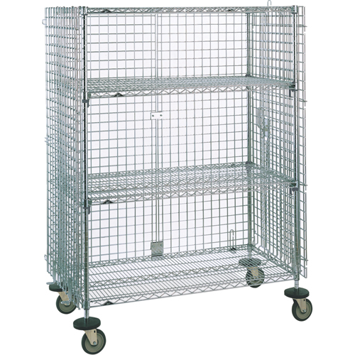 Security Carts, Chrome Plated, 21-1/2" x 68-1/2 x 38-1/2", 500 lbs. Capacity MAS Chibougamau