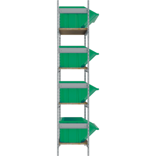 Wide Span Shelving with Jumbo Plastic Bins, Steel, Boltless, 800 lbs. Capacity, 66" W x 72" H x 18" D MAS Chibougamau