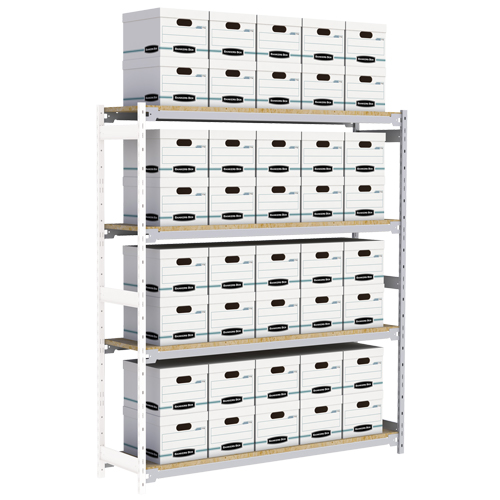 &eacute;tag&egrave;re-classeur de grande largeur, Acier, 4 Tablettes, 72" la x 18" p x 84" h, Ensemble Ajout MAS Chibougamau