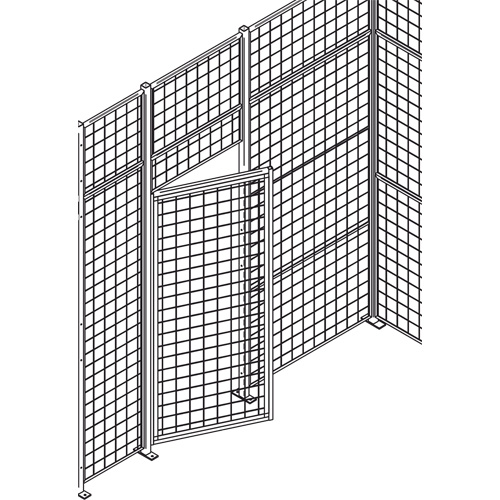 Standard-Duty Wire Mesh Partition Swing Door, 4' W x 7' H MAS Chibougamau