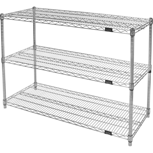 Heavy-Duty Chromate Wire Shelving, 3 Tiers, 36" W x 33" H x 24" D MAS Chibougamau