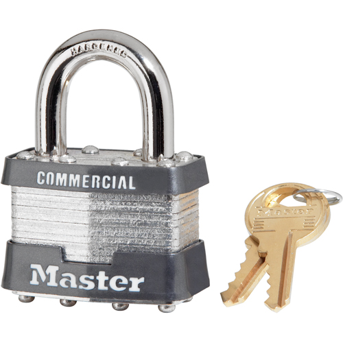 Commercial Padlock, Keyed Different, Laminated Steel, 1-3/4" Width MAS Chibougamau