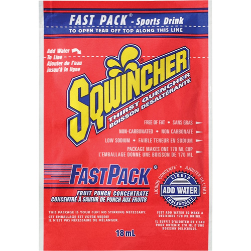 Sqwincher&reg; Rehydration Drink Fast Pack&reg;, Single Serve, Fruit Punch MAS Chibougamau