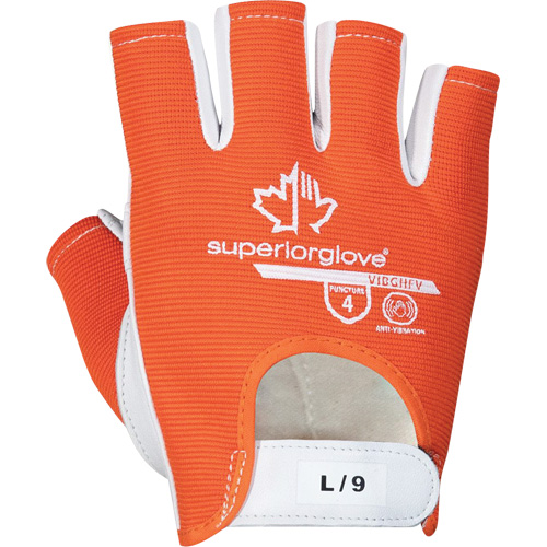 Gants Vibrastop demi-doigts antivibrations, Taille Grand, Paume Ch&egrave;vre MAS Chibougamau