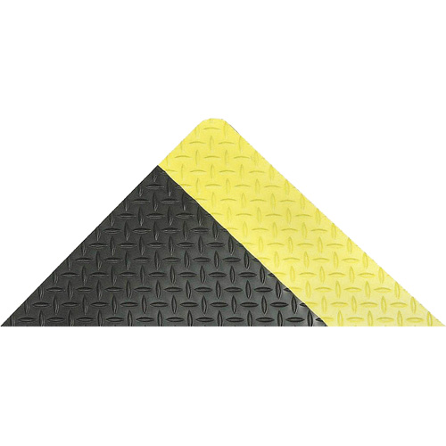 Saddle Trax Anti-Fatigue & Ergonomic Floor Mat, Diamond, 2' x 3' x 1", Black/Yellow, Vinyl MAS Chibougamau