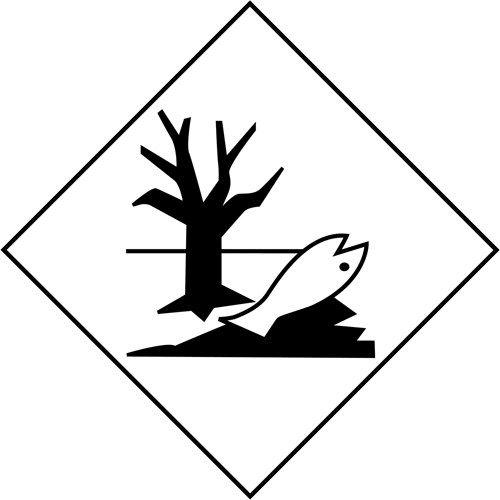 &eacute;tiquette d'exp&eacute;dition TMD marque de polluant marin, 4" lo x 4" la, Noir sur blanc MAS Chibougamau