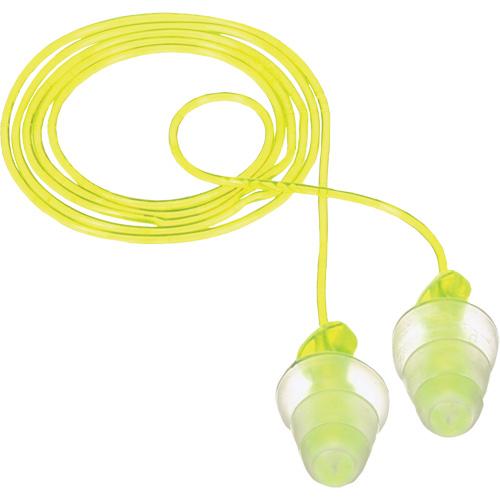 E-A-R Tri-Flange Reusable Earplugs, Corded, Bulk - Polybag, 26 dB NRR, One-Size MAS Chibougamau