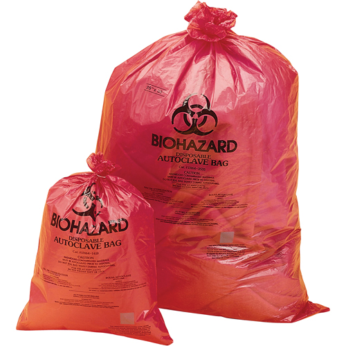 Hazardous Waste Disposal Bags, Bio-Hazard, 38" L x 31" W, 0.0381 mm, 113.6 L (30 Gal.) Capacity MAS Chibougamau