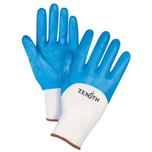 Gants enduits et tricot&eacute;s sans coutures de poids moyen, 9/Grand, R&ecirc;vetement Nitrile, Calibre 13, Enveloppe en Coton MAS Chibougamau