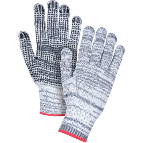 Gants tricot&eacute;s &agrave; pois, Poly/coton, Un c&ocirc;t&eacute;, Calibre 7, Grand MAS Chibougamau