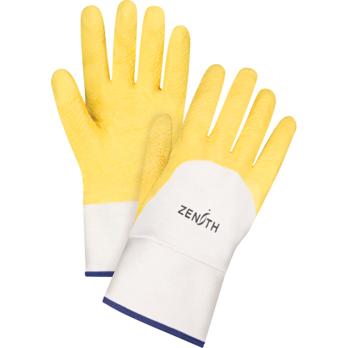 Gants enduits au fini rugueux, 10/T-Grand, R&ecirc;vetement Latex de caoutchouc, Enveloppe en Coton MAS Chibougamau
