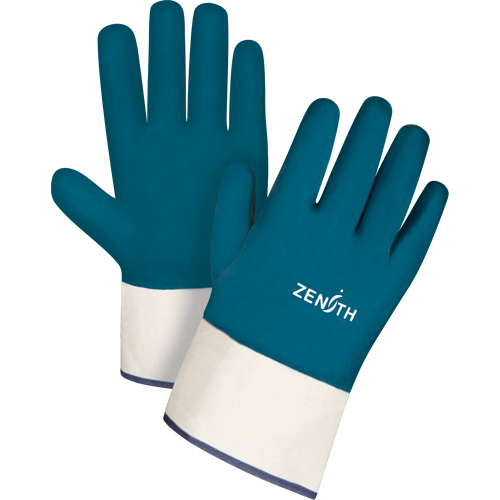 Gants &agrave; poignet de s&eacute;curit&eacute; de poids lourd, 11/2T-Grand, R&ecirc;vetement Nitrile, Enveloppe en Coton MAS Chibougamau