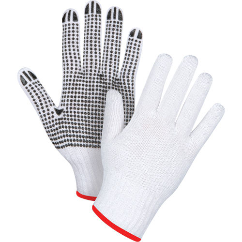 Gants tricot&eacute;s &agrave; pois, Poly/coton, Un c&ocirc;t&eacute;, Calibre 7, Petit MAS Chibougamau