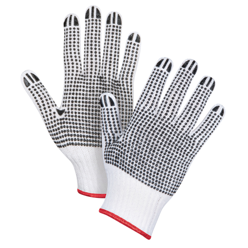 Gants tricot&eacute;s deux c&ocirc;t&eacute;s &agrave; pois, Poly/coton, Deux c&ocirc;t&eacute;s, Calibre 7, Petit MAS Chibougamau