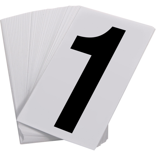 Pressure Sensitive Numbering, 1, 3-1/2" H, Black on White MAS Chibougamau