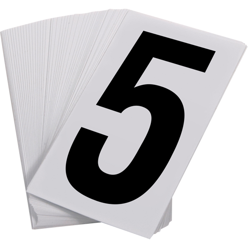 Pressure Sensitive Numbering, 5, 3-1/2" H, Black on White MAS Chibougamau