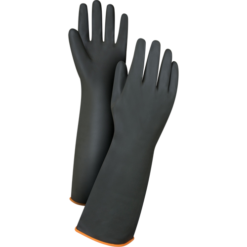 Heavyweight Chemical-Handling Gloves, Size Large/9, 18" L, Rubber Latex, 30-mil MAS Chibougamau